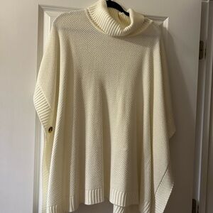 LOFT Cream Turtleneck Sweater Poncho